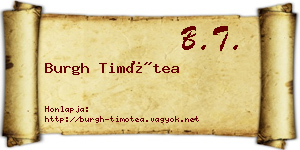 Burgh Timótea névjegykártya